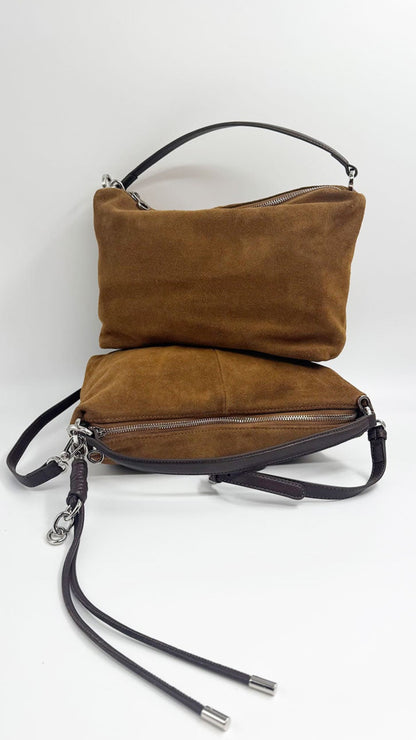 THE HEATHER – Suede Leather Handheld or Crossbody Bag