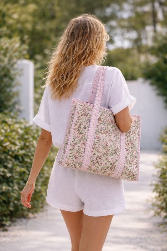 THE KIRA –2 Piece Hand Crafted Quilted Tote