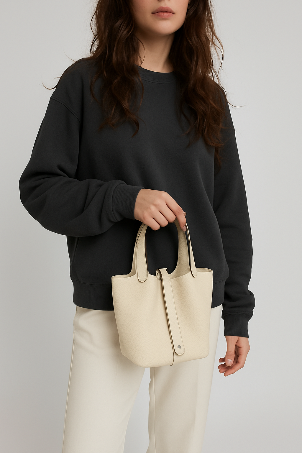THE SHASHA – Leather Bucket Top-Handle Purse