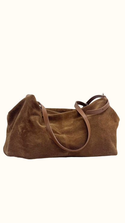 THE ROSY– Suede Leather Double Handle Bag