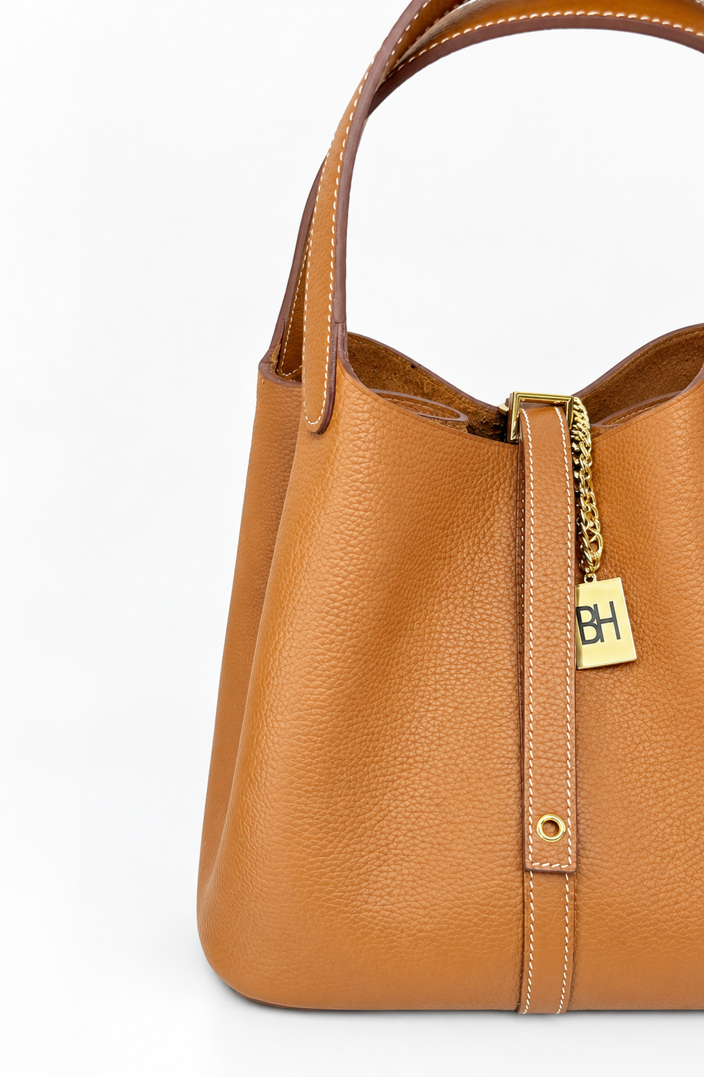 THE SHASHA – Leather Bucket Top-Handle Purse