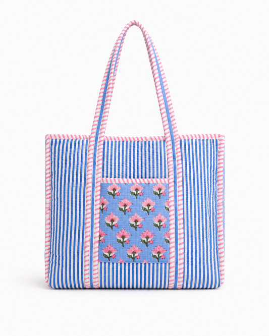 THE KIRA - 2 Piece Hand Crafted Quilted Tote